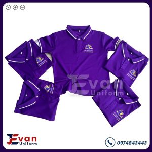 đồng phục giáo viên đẹp, màu tím